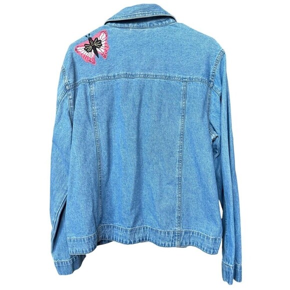 White Stag Women's Embroidered Denim Jacket Size Med. Measurements below #G1255 - Picture 3 of 8